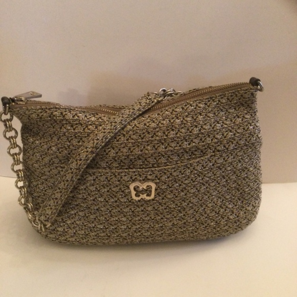 Eric Javits New York Tan Woven Raffia Handbag Tote Bag Beautiful